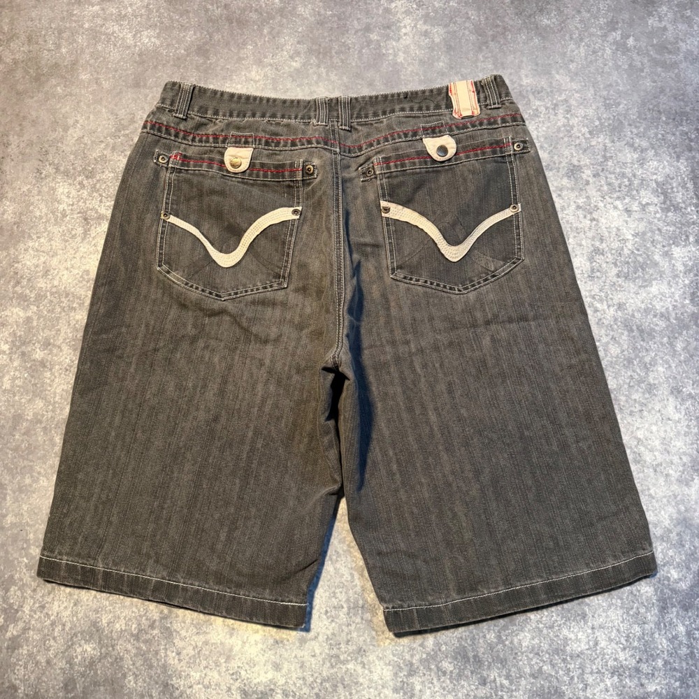 Y2K Most Ofcl‎ Seven MO7 Mens Grey Denim Shorts Baggy Fit Size 40 Baggy Skater